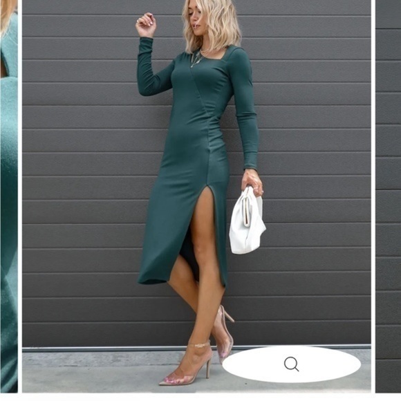Chrysanthemum CUTOUT MIDI DRESS - HUNTER GREEN from Vici XS - Picture 6 of 6